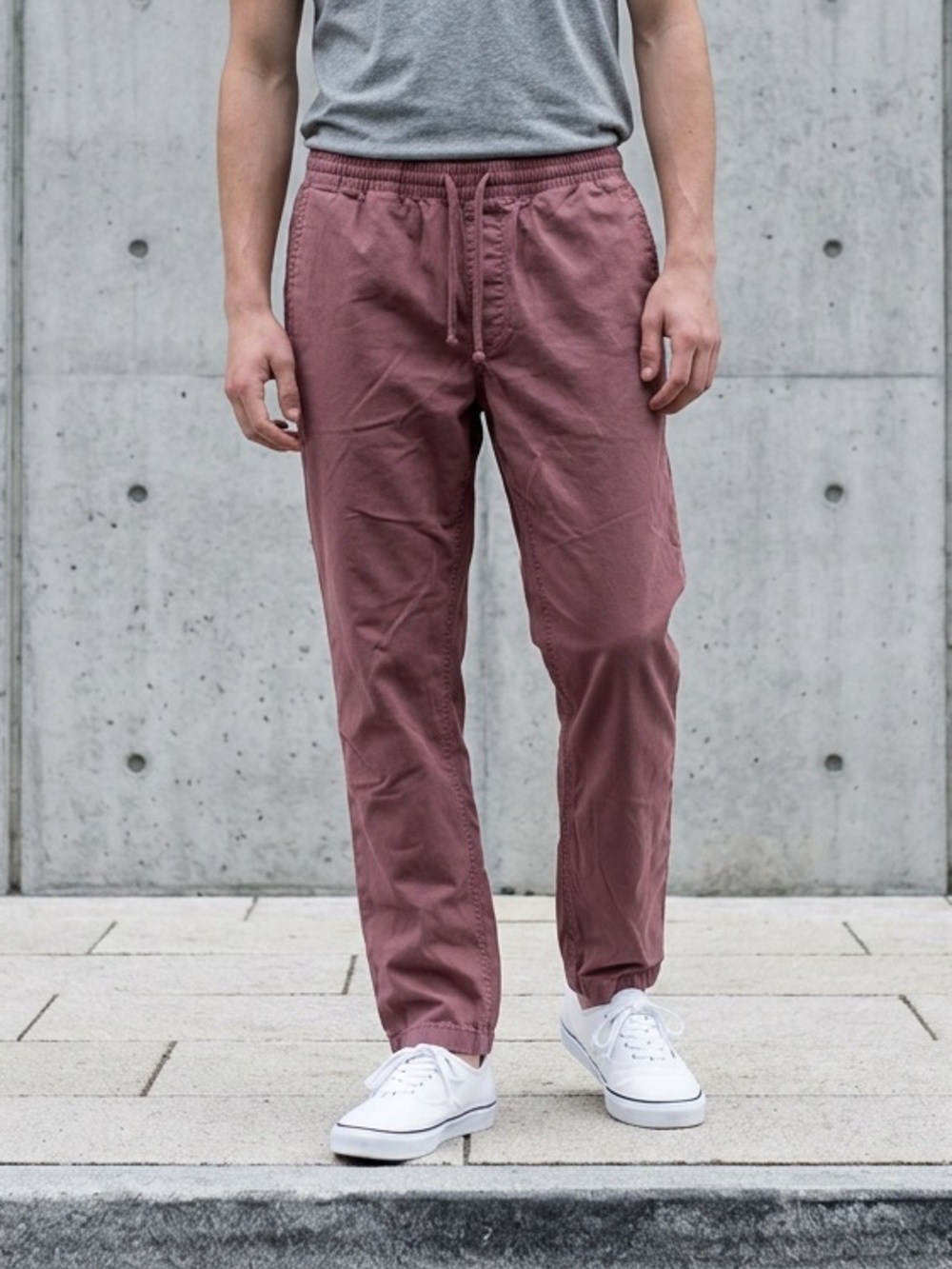 Vans Burgundy ‘Range Elastic’ Drawstring Pants Men’s Size Large